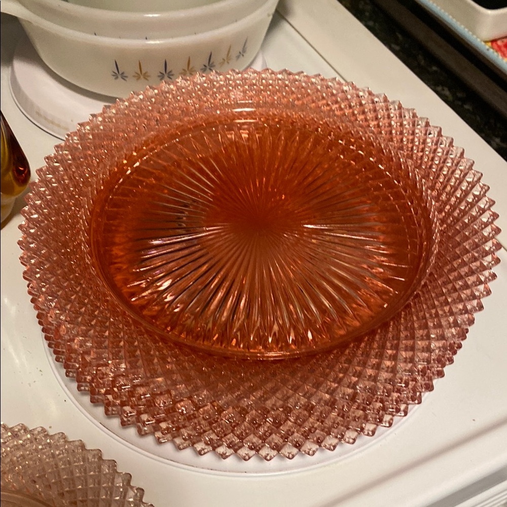 Vintage Pink Depression Glass Anchor Hocking Miss America Dinner  Plates